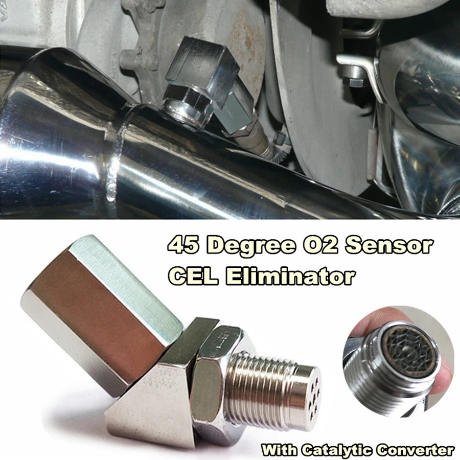 mini Cat Catalytic Converter Oxygen O2 02 Sensor Spacer Adapter CEL Eliminator Parts