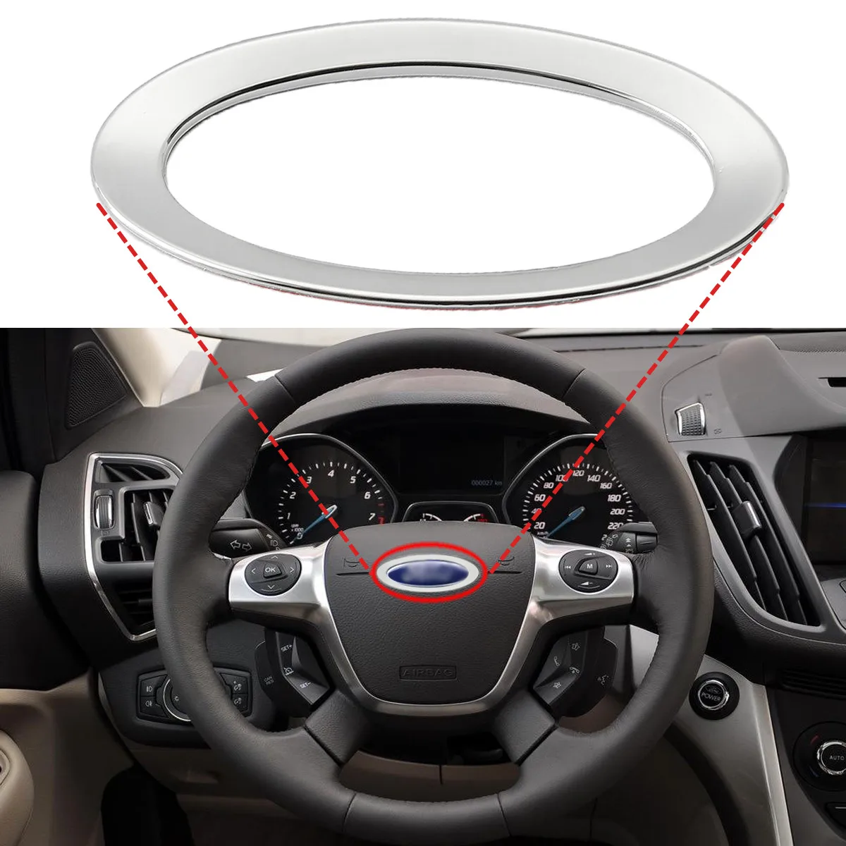 Украшение рулевого колеса кольцо Накладка для Ford/Focus 2 3/Fiesta/Mondeo/Kuga