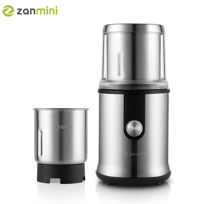 

zanmini CG - 9430 Electric Coffee Grinder and Spice Grinder Chopped Cup Set Stainless Steel Push-Button Bean Grinder EU Plug