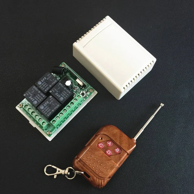 

QIACHIP 433Mhz Universal Wireless Remote Control Switch DC 12V 4CH relay Receiver Module With RF Remote 433 Mhz Transmitter
