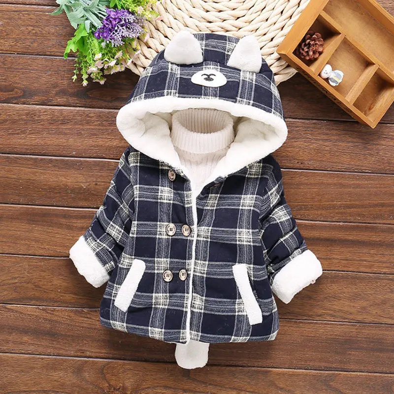 Winter Baby Boys Girls Clothes Down Cotton Padded Lattice Jacket