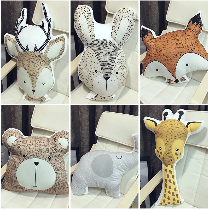

Baby Pillow Animals Kids Cute Educational Cushion Baby Room Decor Child Stuffed Soft Toys for Newborns Christmas Gifts 1pcs