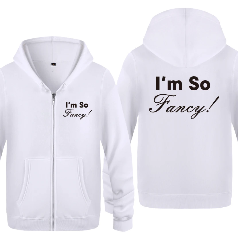 I Am So Fancy Creative письмо милые толстовки Для мужчин 2018 s на молнии с капюшоном Флисовые