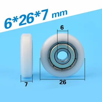 

[F0626-7]Free shipping 10PCS high quality low noise chrome steel ball bearing roller wheel with POM Nylon coated wheel pulley