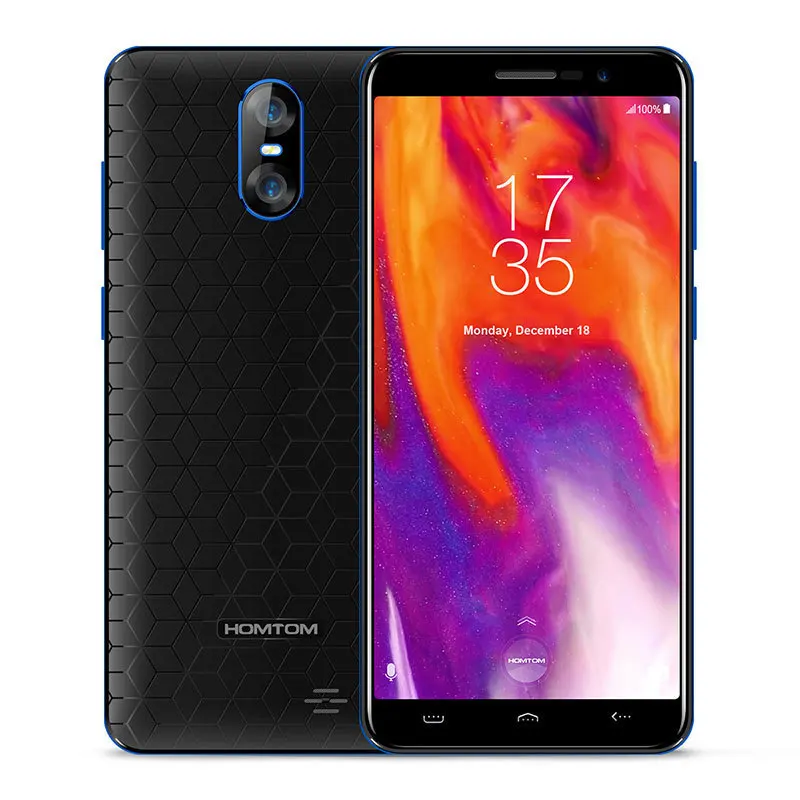 Homtom S12 Mt6580 Quad Core Android 6.0 Smartphone 5.0 Inch 18:9 Display Dual Back Cameras 1gb Ram 8gb Rom 3g Mobile Phone