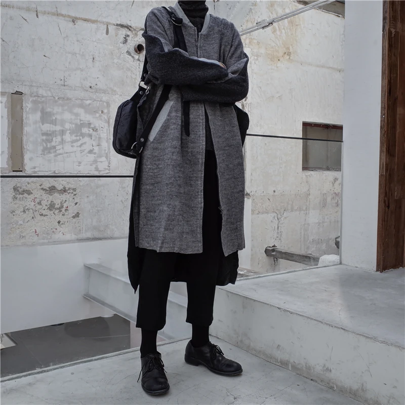 2019 eam Femmes Col Couleur À Long Gray Parkas Jl154 Lâche Laine Hiver Stand Nouveau Mode Frappé Manteau Longues Printemps Gris De Marée Manches dXqxrXT