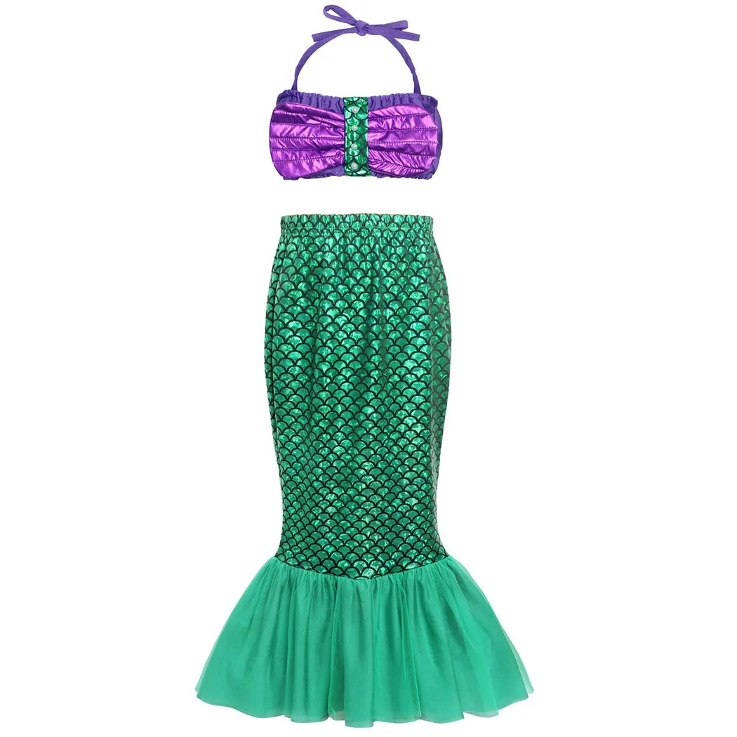 Billige AmzBarley 3 stücke Wenig Mädchen Meerjungfrau Sling Fishtail Tails Badeanzug Prinzessin Mädchen Bademode Bikini Anzug Set Schwimmen Bade