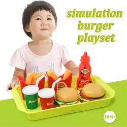 Дети Девушки моделирование Plastirc Burger пиццы Кухня пищевой реквизит игрушки, миниатюрный стакан игрушка для игры в повара пищевой реквизит