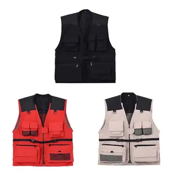 

Fishing Vest Breathable Safety Waistcoat Survival Utility Fly Spring Autumn Canvas Photography Fishing Multi-Pocket Overalls