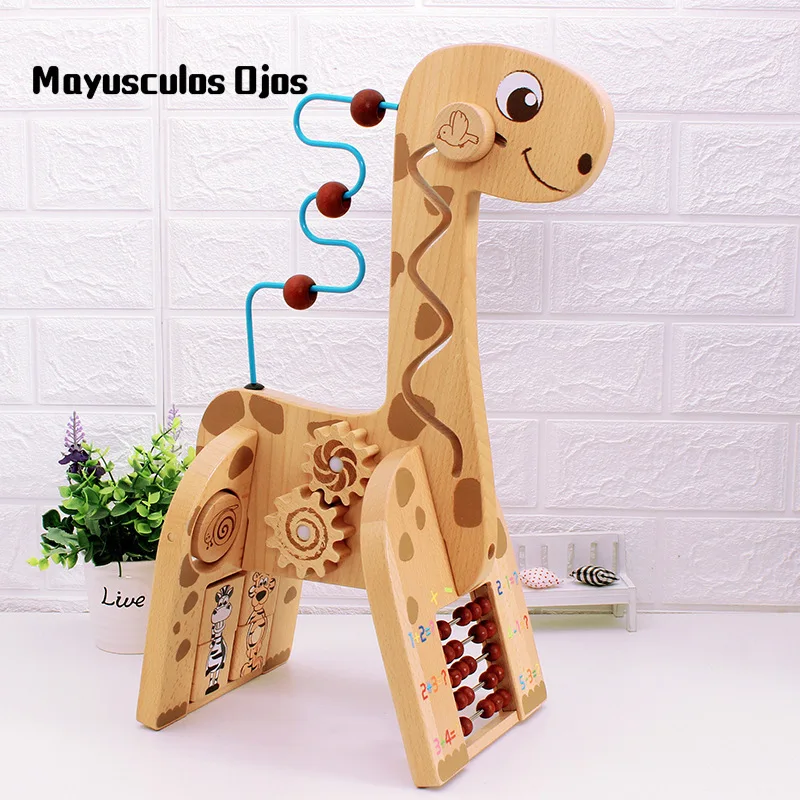 

New Multi-functional Deer Abacus Frame Early Education Learning Science And Education Educational Toys Baby Building Blocks