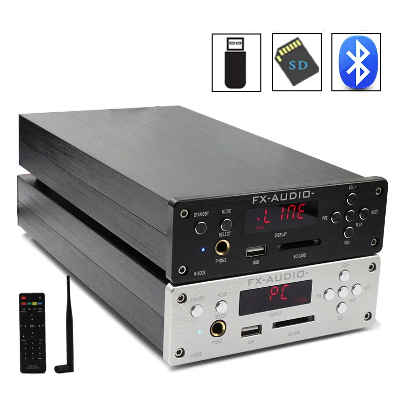 

FX-AUDIO M-200E MINI HIFI audio high-fidelity amplifier support U disk / SD card lossless / Bluetooth 4.0 /120W*2 - 220V