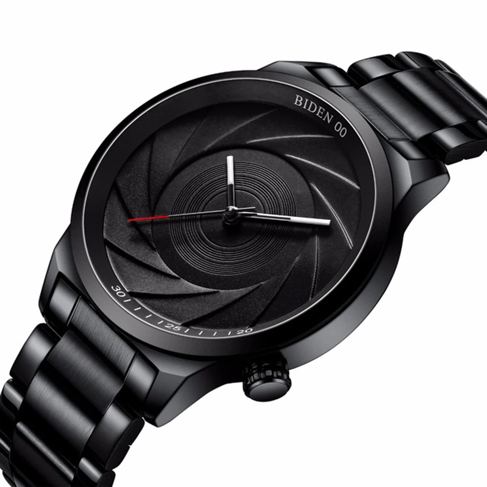 

BIDEN Man Watch Men Relogio Masculino Mens Watches Fashion Quartz Watch Men Watches Big Dial Stainless Steel Band Wrist Watch