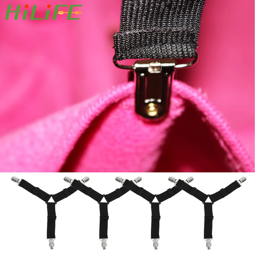 

4 pieces Mattress Duvet Blanket Fastener Straps Adjustable Cover Grippers Holder Bed Sheet Fixing Clips Slip-Resistant Belt