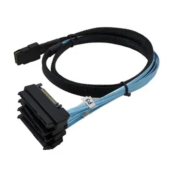 

Xiwai 100cm Internal 36 Pin Mini SAS SFF-8087 Host to 4 SFF-8482 Target SAS Hard Disk and SATA Power Cable
