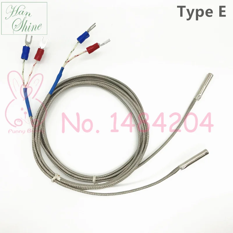 

2x E Type Temperature sensor probe 5mm*30mm 1.5m Metal Shielded Wire Thermocouple 0-400 Degree Celsius 2 PCS