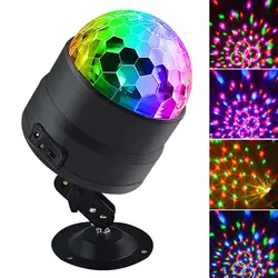 Мини USB Авто вращающийся DJ RGB светодио дный вечерние партия Декор для КТВ магический шар лампы сцены Звук управление дискотека подарок
