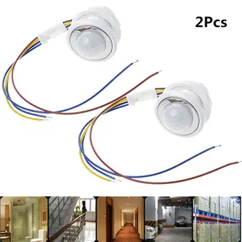 

2pcs Mini Closet PIR Sensor Detector Smart Switch 85-265V LED PIR Infrared Motion Sensor Detection Automatic Sensor Light Switch