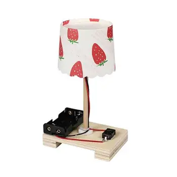 

DIY Wooden Toys Switch Control Desk Lamp Montessori Learning Educational Toys For Children Assemble Model Building Kits Gift
