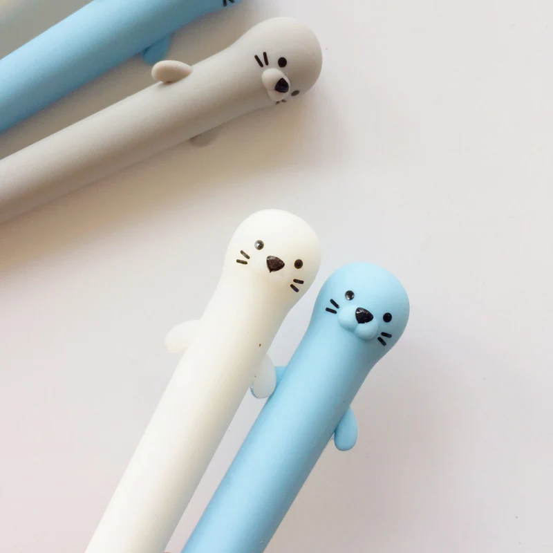 

1PC Cute Otter Gel Pens 0.5mm Silicone Cartoon Neutral Pens Novelty Pens For Writing Kids Gift School Office Supplies Stationery