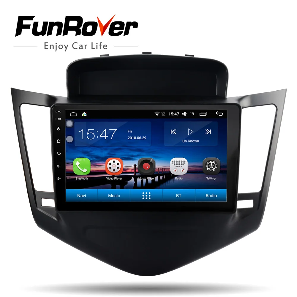

FUNROVER 2.5D+IPS Android 9.0 Car Radio Multimedia DVD Player For Chevrolet Cruze 2009-2013 gps navigation with steering wheel