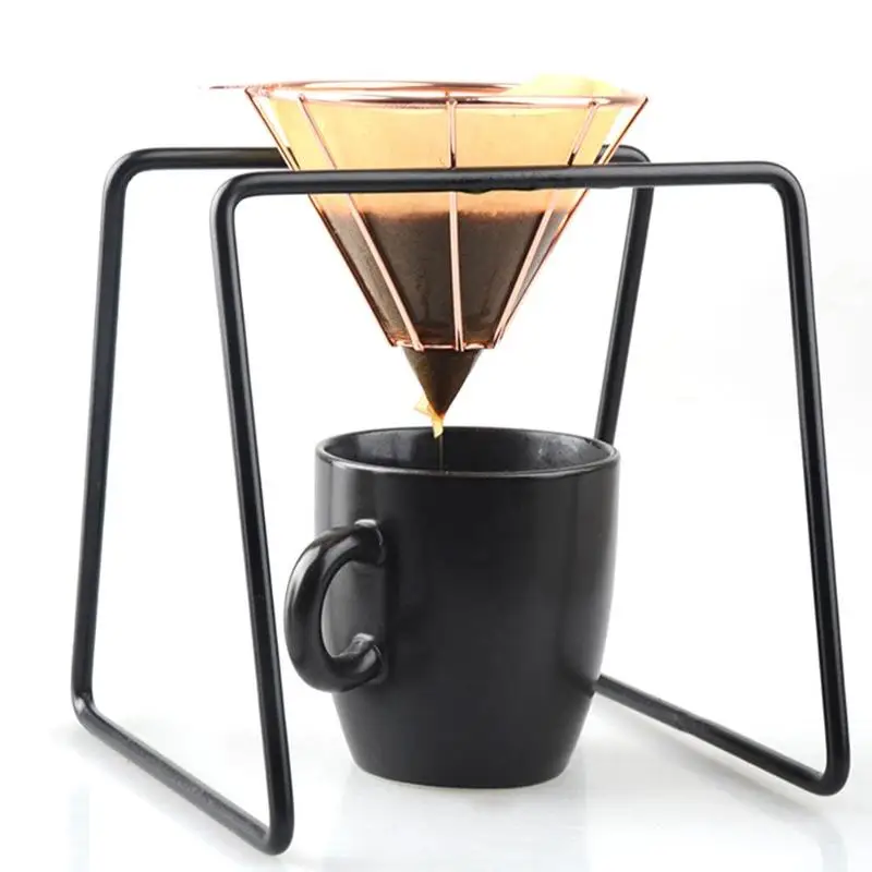 

Stainless Steel Coffee Filter Stand Holder Pour Over Coffee Brew Drip Coffee Filters Funnel Coffee Tea Filter Basket Tool