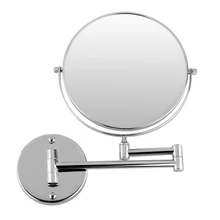 Хромированное круглое 8 дюймов настенное зеркало косметическое зеркало Двухстороннее 7X увеличительное зеркало для ванной 360 Угол поворотный дизайн