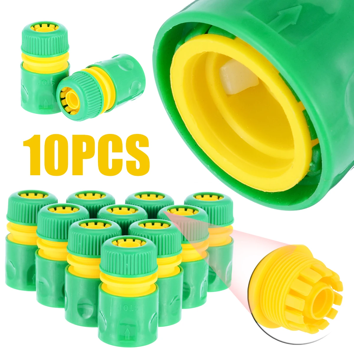 

Mayitr 10pcs 1/2"Adapter Plug Coupling Quick Coupling Hose Connector Hose Garden Water Connection Irrigation Tool Kit