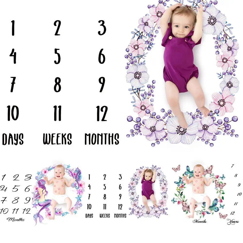 

Hot Sale Baby Monthly Milestone Blanket Newborn Boy Or Girl-New Mom Baby Shower Gifts