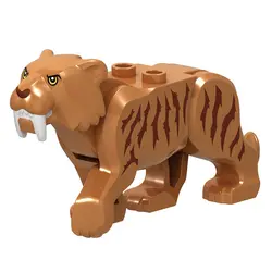 DIY маленькая частица животные строительный блок аксессуары игрушки для детей модель фигурки Обучающие Детские игрушки-сабля-зубчатый тигр