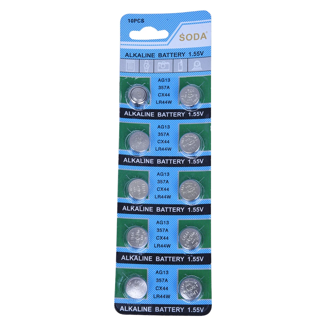Набор из 10 аккумуляторов AG13 LR44 G13 A D303 L1154 L1154F EPX76 A76 RW82 357 SR44 щелочные|Часовые