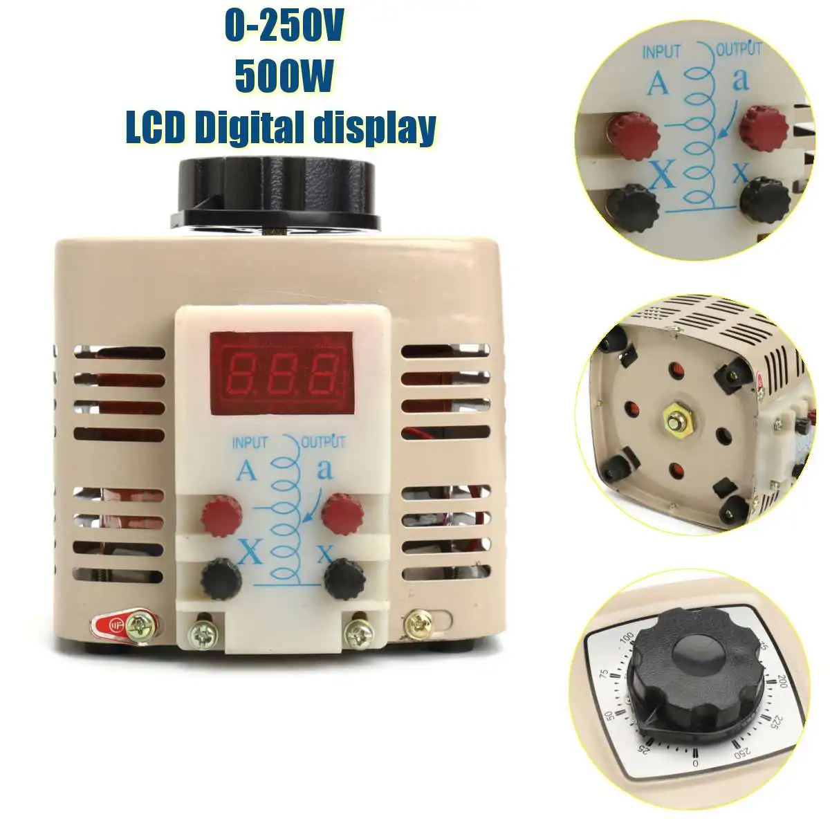 

AC Variable Digital Voltage Adjustable Regulator Transformer 2A 500w 220v Single-phase 0-250v TDGC2-0.5KVA Power Supplies