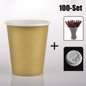

Hot 100 Pcs/Lot Birthday Kraft Paper Solid Party Supplies Paper Cups Wedding Birthday Party Tableware Disposable Cups New Year