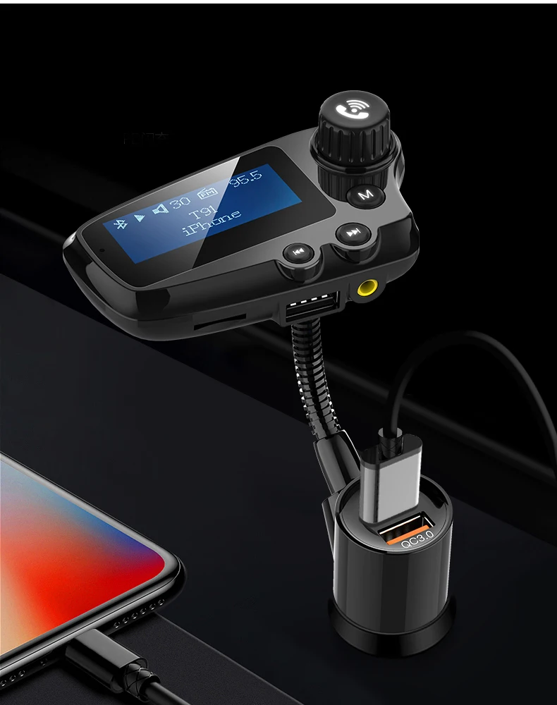 Автомобильное зарядное устройство JINSERTA Bluetooth 5 0 FM передатчик модулятор