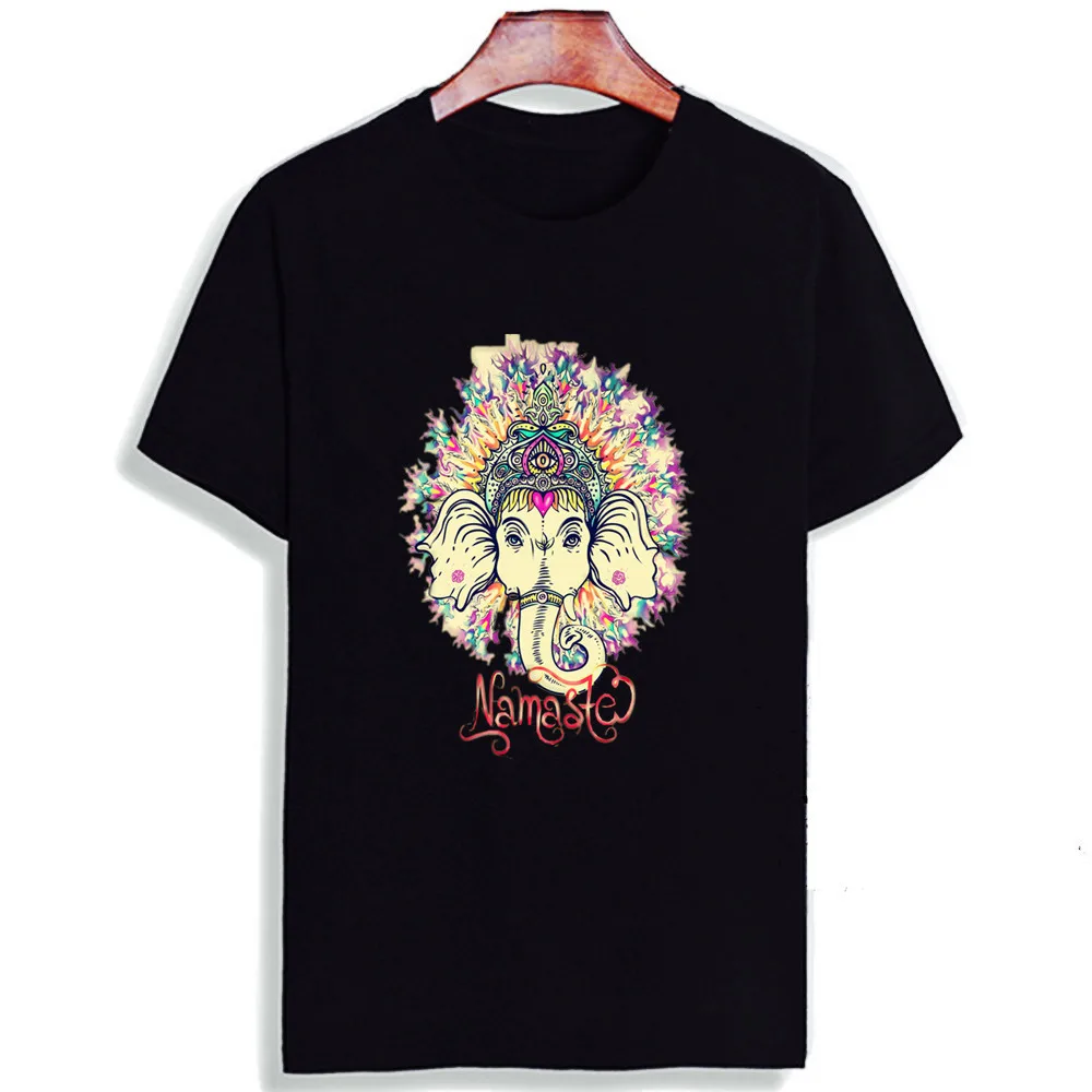 

Skipoem Funny Tshirt India Buddha Love And Peace Cotton O Neck T Shirt Plus Size Short Sleeve Brand Female T-Shirt Femme