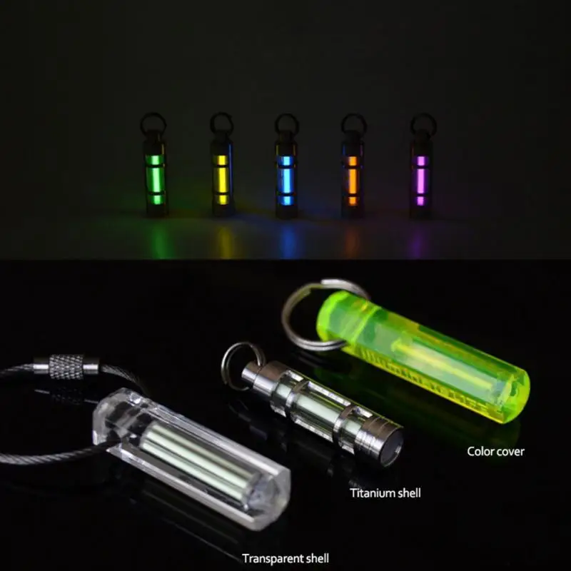 

Self-luminous light Keychain Titanium tritium Automatic key ring fluorescent tube lifesaving emergency lights