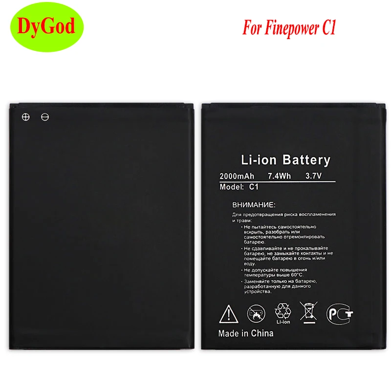 

DyGod 2000mAh For Finepower C1 Battery Replacement For Finepower C1 Batteries High Quality Bateria Smart Phone