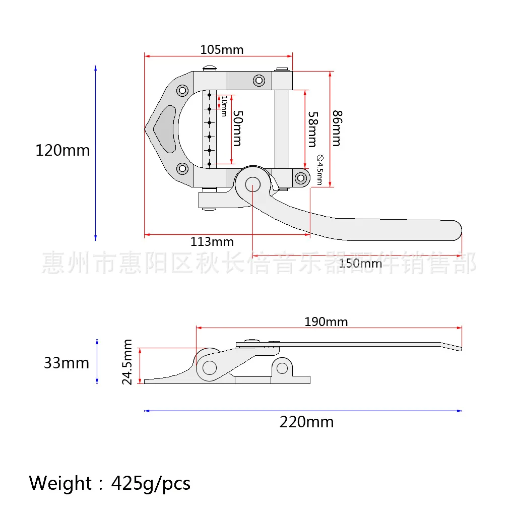 1pc Metal Silver Guitar Vibrato Bridge with Screws Guitar Tremolo Bar Bridge Tailpiece For Electric Part Accessories