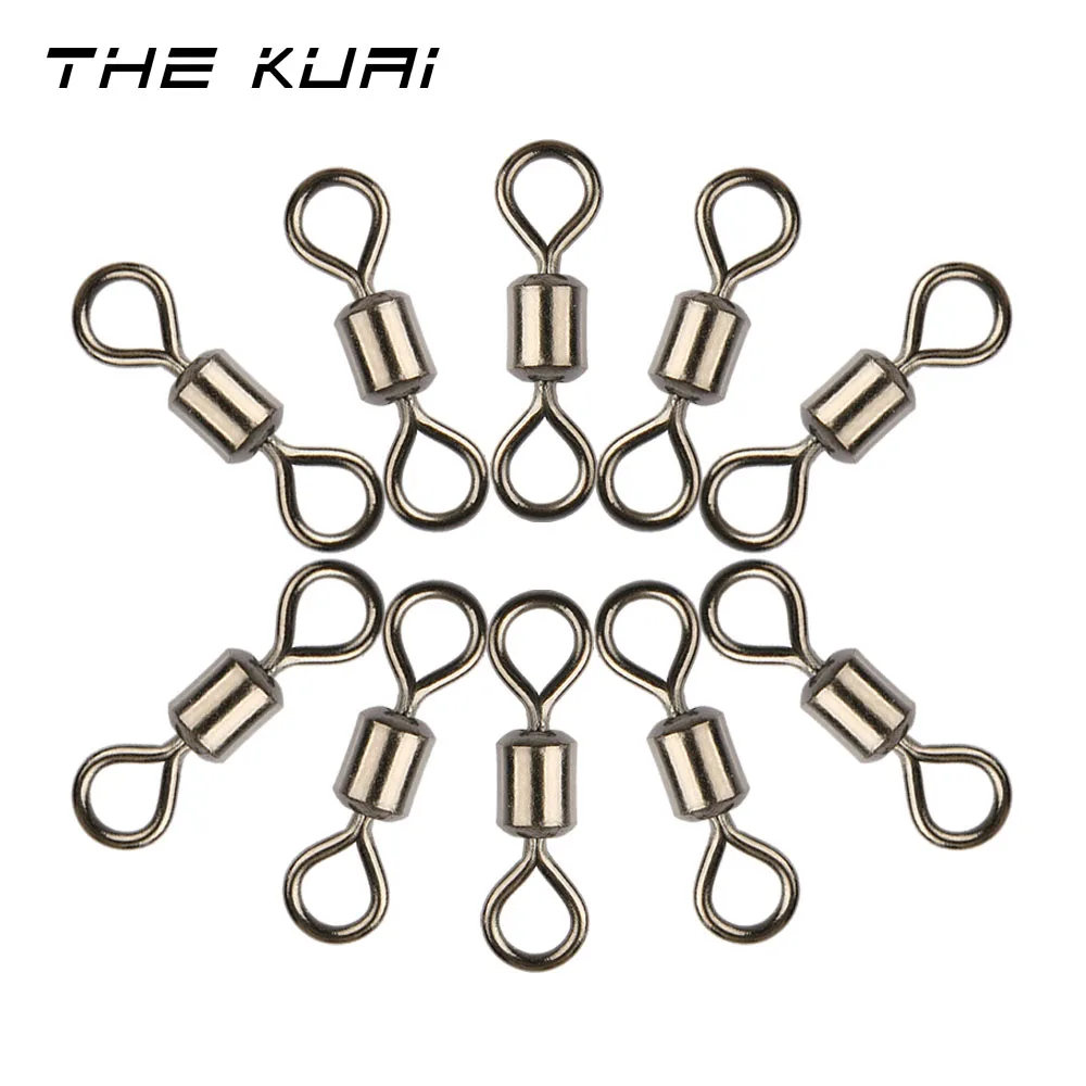 

THEKUAI 200PCS/500PCS/Lot American Rolling Swivel MS Sea Rock Fishing Tackle Fishhooks Accessories Fishing Swivels Fishing Tools