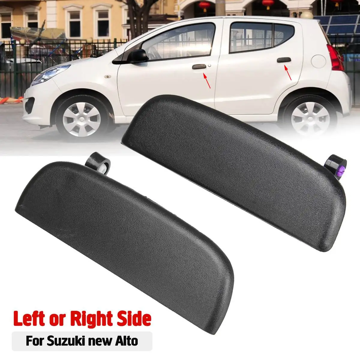

Car Front Rear Outer Exterior Door Open Handle Outside Door Knob Left Right Black For Suzuki New Alto