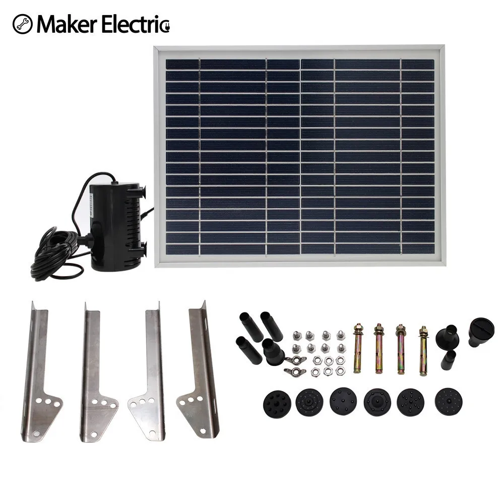 

Yard Garden Solar Fountain Pump Polycrystalline silicon solar panels 10W with Aluminum alloy stent Landscape Pond Fish Pond