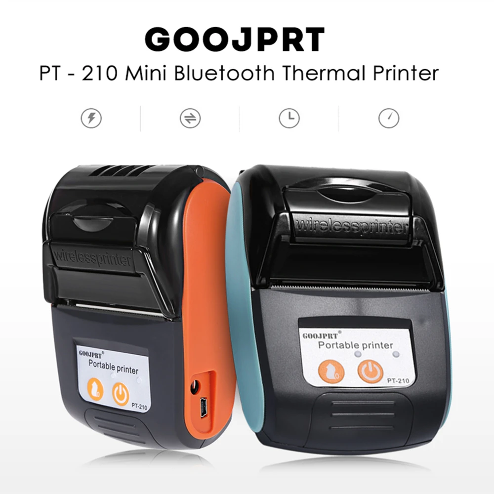 GOOJPRT PT210 58 мм Bluetooth термопринтер портативный беспроводной чековый Аппарат