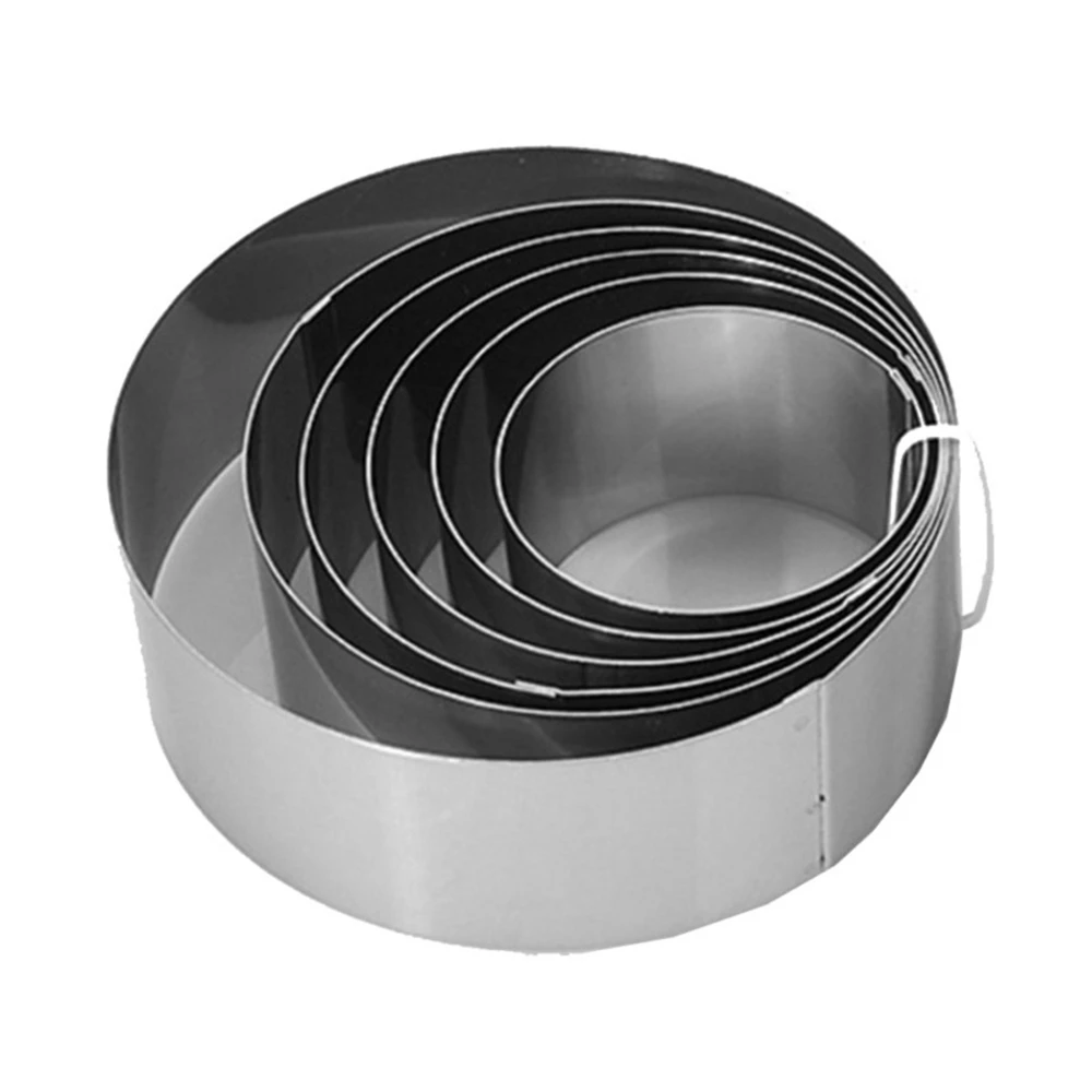 

6 Pcs Mousse Cake Ring Stainless Steel Round Small Cakes Mold 6 to 12 Cm DIY Biscuit Bakeware Kitchen Baking Tool