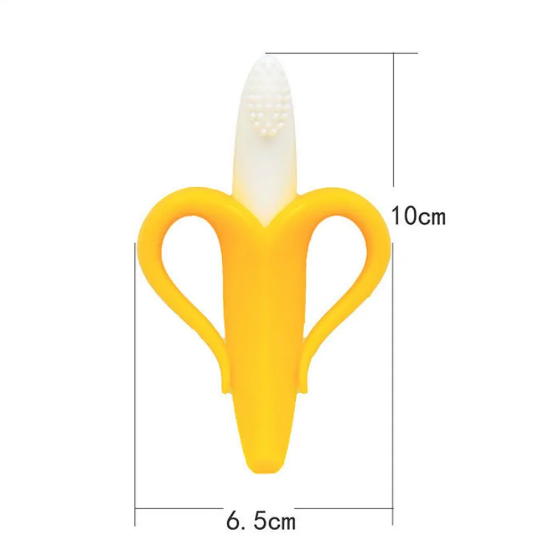Banana Molar Stick Toothbrush Environmentally Safe Baby Silicone Teether Teething Ring Kids Teether Children Chewing