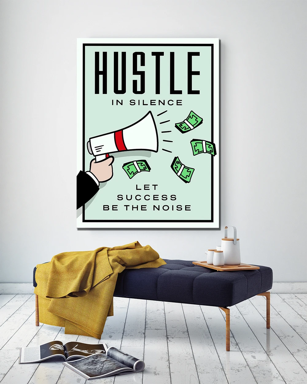 1 шт Hustle In Silence Let Success Be The Noise Cartoon Pictures картины на холсте настенная живопись для