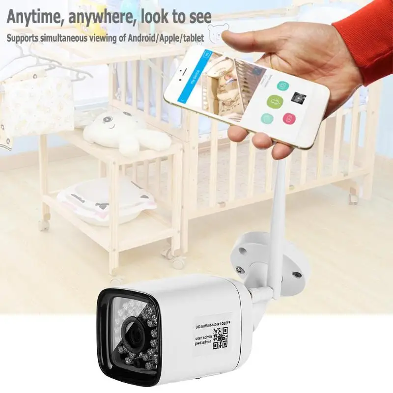 

Wireless WIFI 720P Web Camera IP66 Waterproof Two Way Voive Home Monitor Mobile Detection Webcam 1MP EU Computer Peripherals