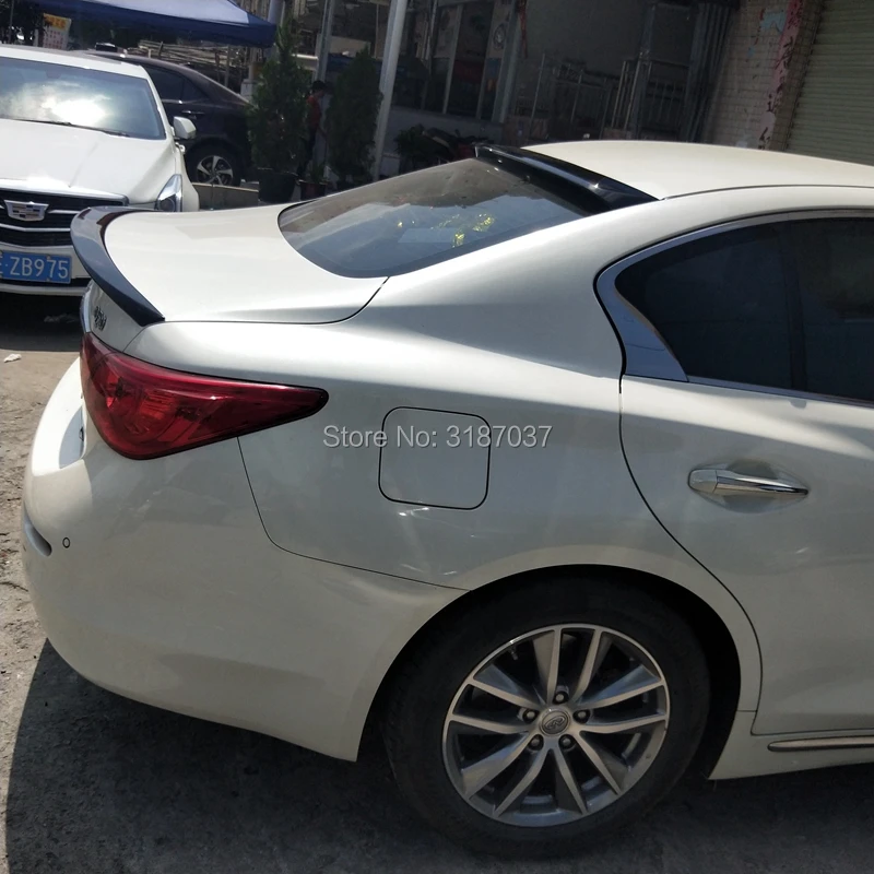 

For Infiniti Q50 spoiler 2014 2015 2016 ABS Plastic Unpainted Color Rear Roof Spoiler Wing Trunk Lip Boot Cover Car Styling