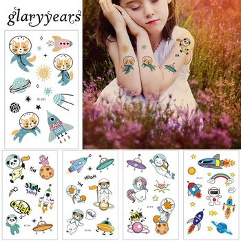 

glaryyears 1 Pc Space Series Temporary Tattoo Sticker Cute Fake Tatoo Animal Flash Tatto Waterproof Small Body Art For Children