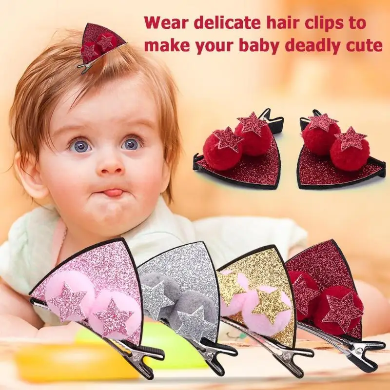Заколки для волос Cutetoka пайетки 3D звезды мяч детские заколки для девочек блестящая шпилька дети блеск Праздничная заколка подарок 4 цвета