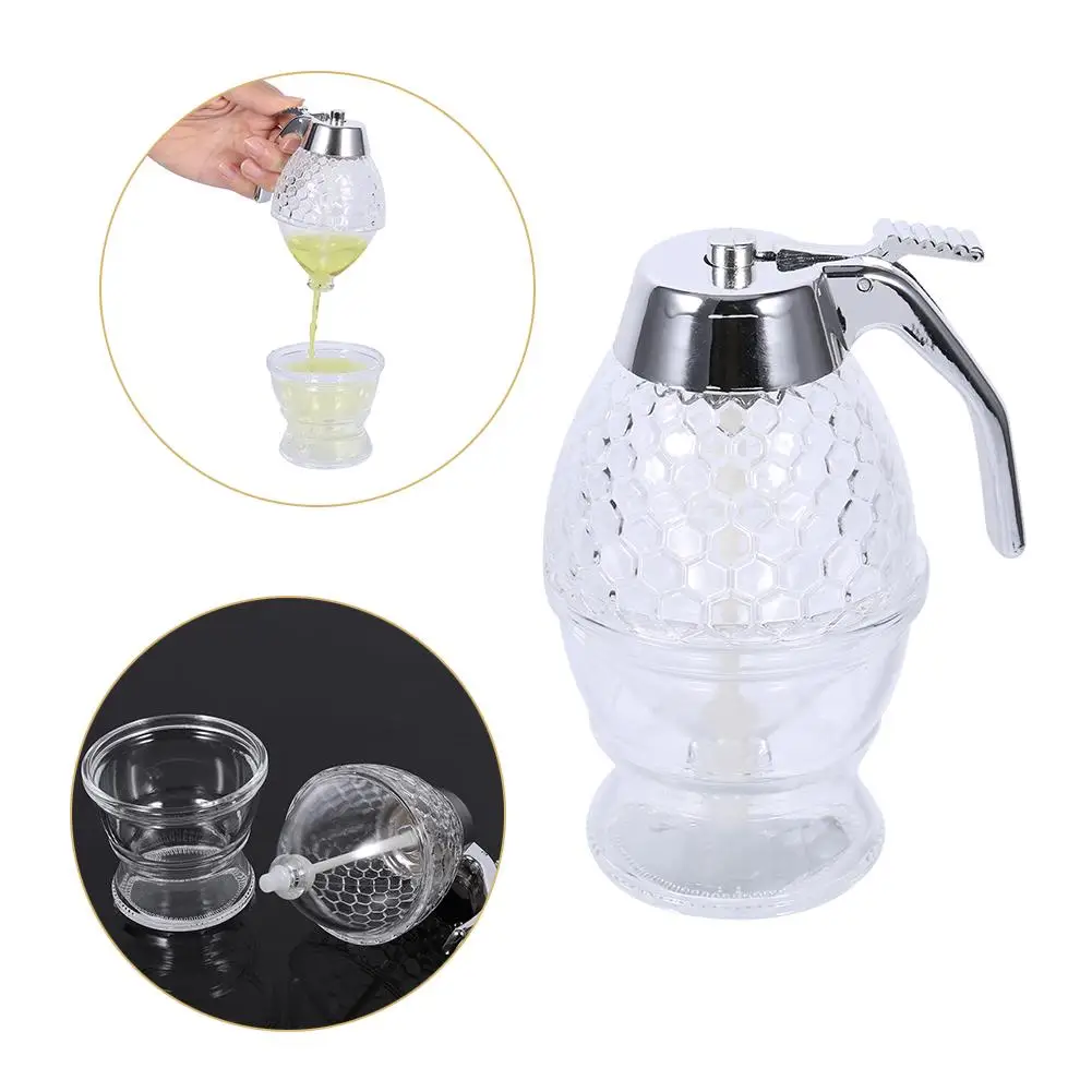 

200ml Acrylic Juice Honey Dispenser Storage Jars For Spices Container Kettle Storage Syrup Bee Bottle Honey Jars Kitchen Tool