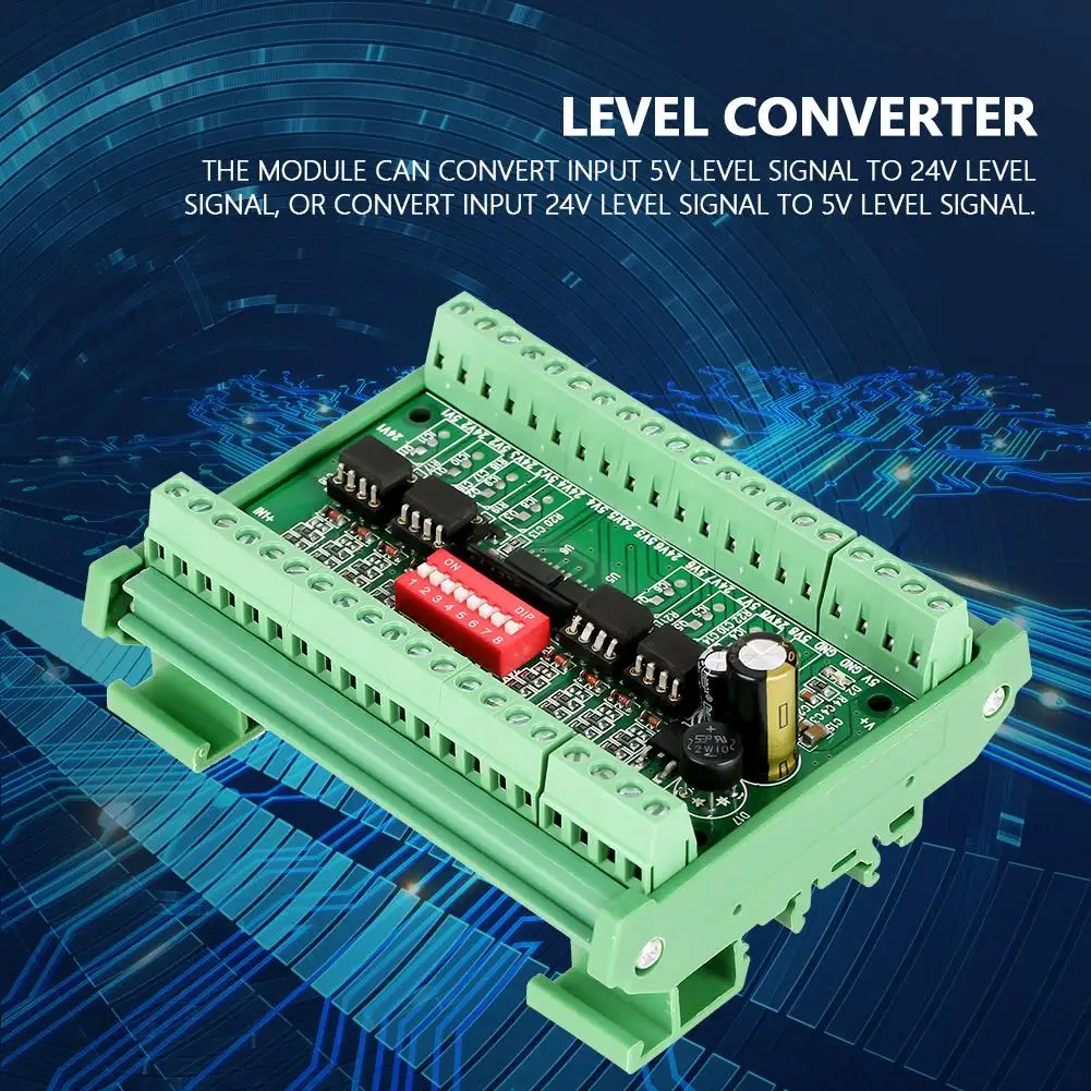 

8-Channel NPN/PNP to NPN 5V/24V-D SquareWave Signal Conversion Module Level Converter 10MHZ Level Voltage Converter